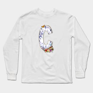 Name Initial Letter C and Golden Finch Long Sleeve T-Shirt